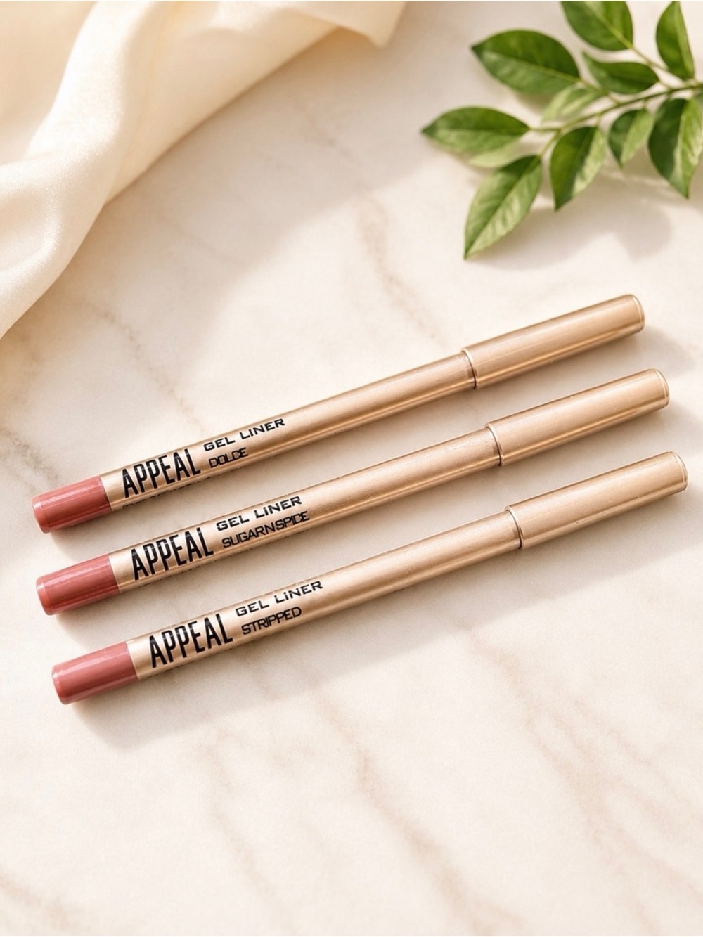 APPEAL Gel Lip Liner Trio Set
NUDE Dolce, Sugar N Spice & Stripped Long-Wear PC